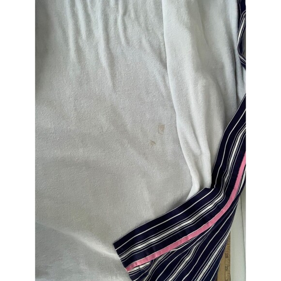 Vintage RALPH LAUREN Womens Robe XS/S Blue Striped Terry Lining Embroidered Logo - Picture 10 of 11